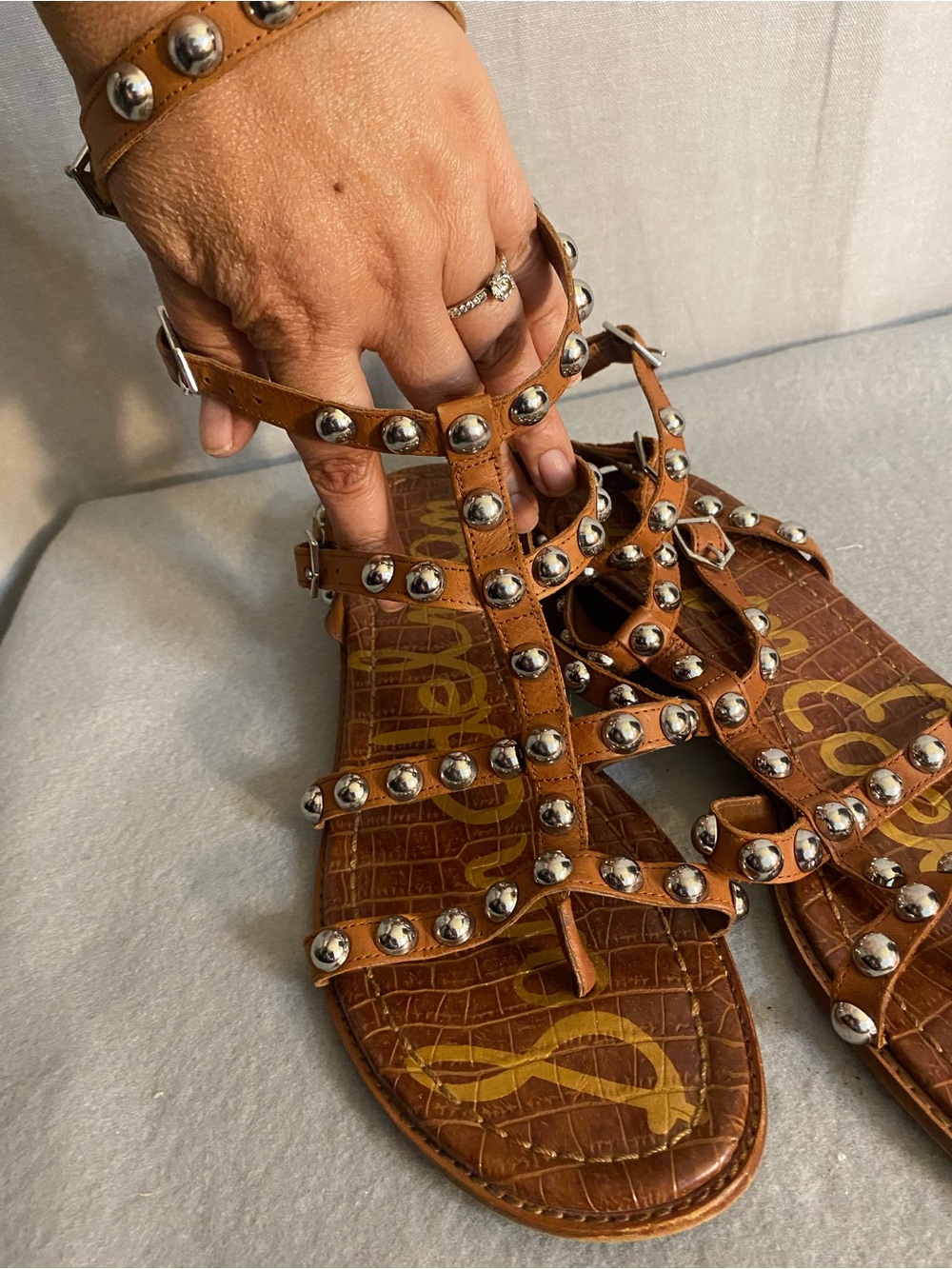 Sam Edelman Brown Studded Gladiator Sandals
